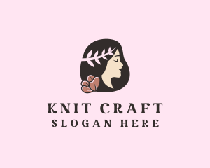 Floral Wreath Woman  logo design