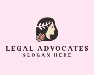 Floral Wreath Woman  logo design