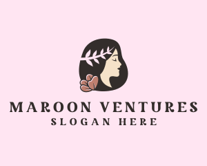 Floral Wreath Woman  logo design