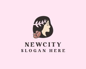 Floral Wreath Woman  logo design