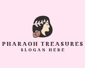 Floral Wreath Woman  logo design