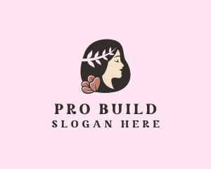 Floral Wreath Woman  logo design