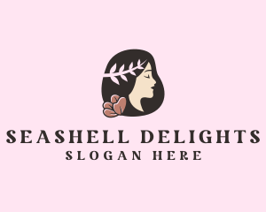 Floral Wreath Woman  logo design