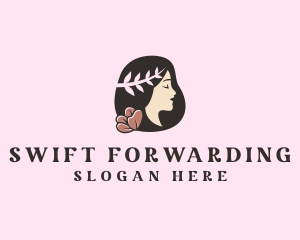 Floral Wreath Woman  logo design