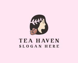 Floral Wreath Woman  logo design