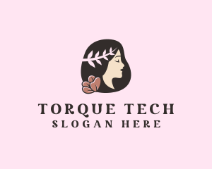 Floral Wreath Woman  logo design