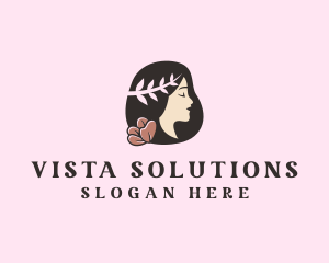 Floral Wreath Woman  logo design