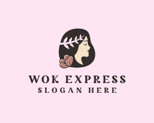 Floral Wreath Woman  logo design