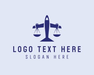 Justice - Legal Plane Scales logo design