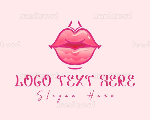 Pink Watercolor Lips Logo