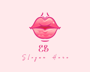 Cover Girl - Pink Watercolor Lips logo design