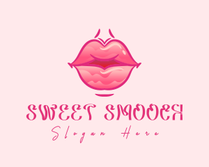 Kiss - Pink Watercolor Lips logo design