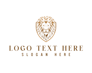 Shield - Feline Lion Shield logo design