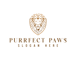 Feline Lion Shield logo design