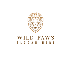 Feline Lion Shield logo design