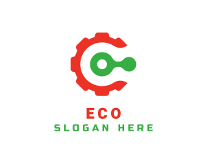 Cogs Gear Letter C Logo