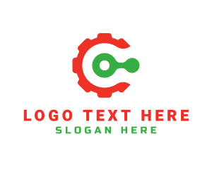 Cogs Gear Letter C Logo