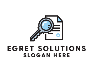 Secure Key File Document logo design