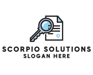 Secure Key File Document logo design