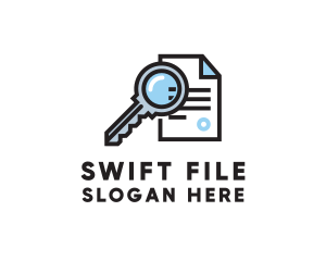 File - Secure Key File Document logo design