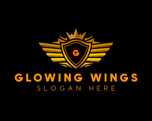 Luxury Wing Crest Crown logo design