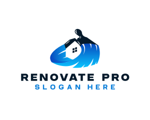 Paintbrush Refurbish Renovation logo design