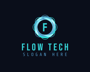 Digital Technology Flower logo design