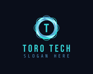 Digital Technology Flower logo design