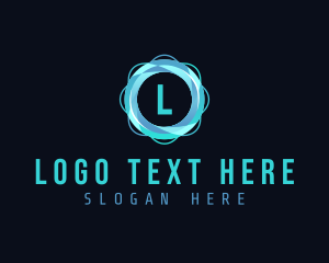Application - Digital Technology Flower logo design