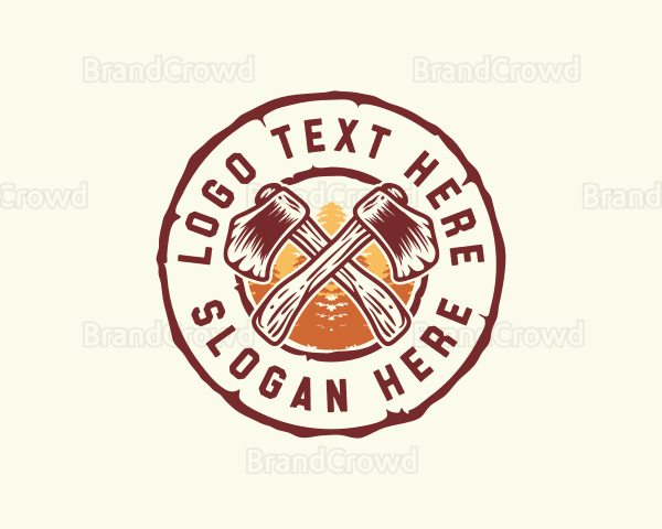 Axe Carpentry Logging Logo