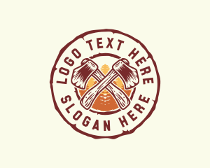 Axe Carpentry Logging Logo