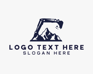 Engineer - Construction Excavator Mountain logo design