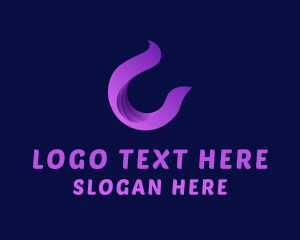 Yoga - Purple Modern Letter C logo design