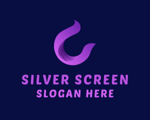 Purple Modern Letter C Logo