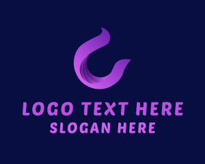 Spa - Purple Modern Letter C logo design