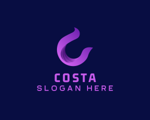 Purple Modern Letter C logo design