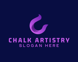 Purple Modern Letter C logo design