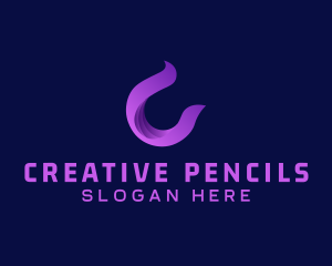 Purple Modern Letter C logo design