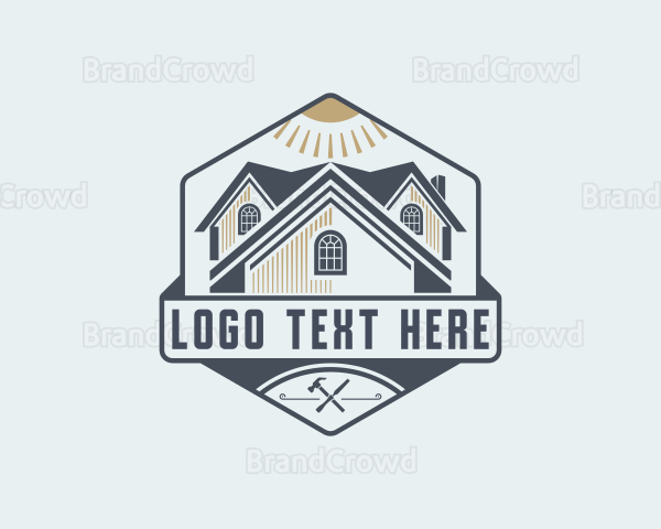 House Roofing  Carpentry Emblem Logo