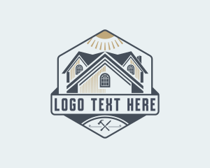 Construction - House Roofing  Carpentry Emblem logo design