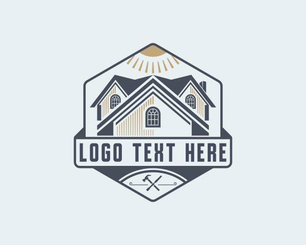 Carpentry - House Roofing  Carpentry Emblem logo design