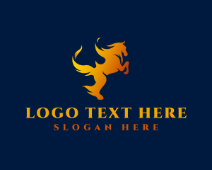 Blaze - Flaming Wild Horse logo design