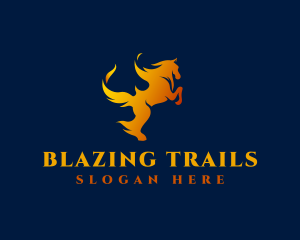 Wildfire - Flaming Wild Horse logo design