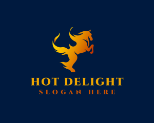 Flaming Wild Horse logo design