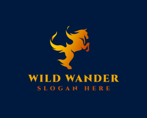 Flaming Wild Horse logo design