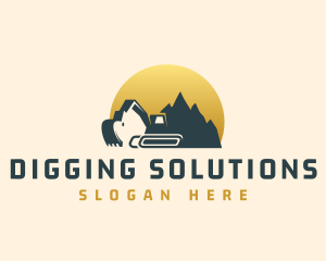 Industrial Digging Excavator  logo design