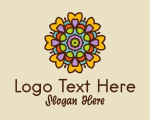 Mosaic - Flower Meditation Decor logo design