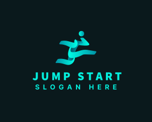 Athlete Jump Sports logo design