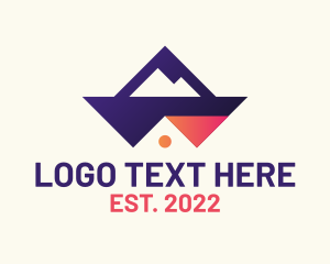 Lodge - Mountain House Roof logo design