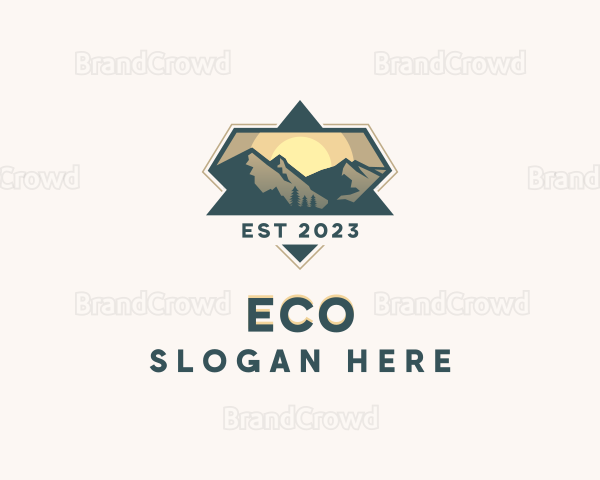 Mountain Hiking Forest Logo